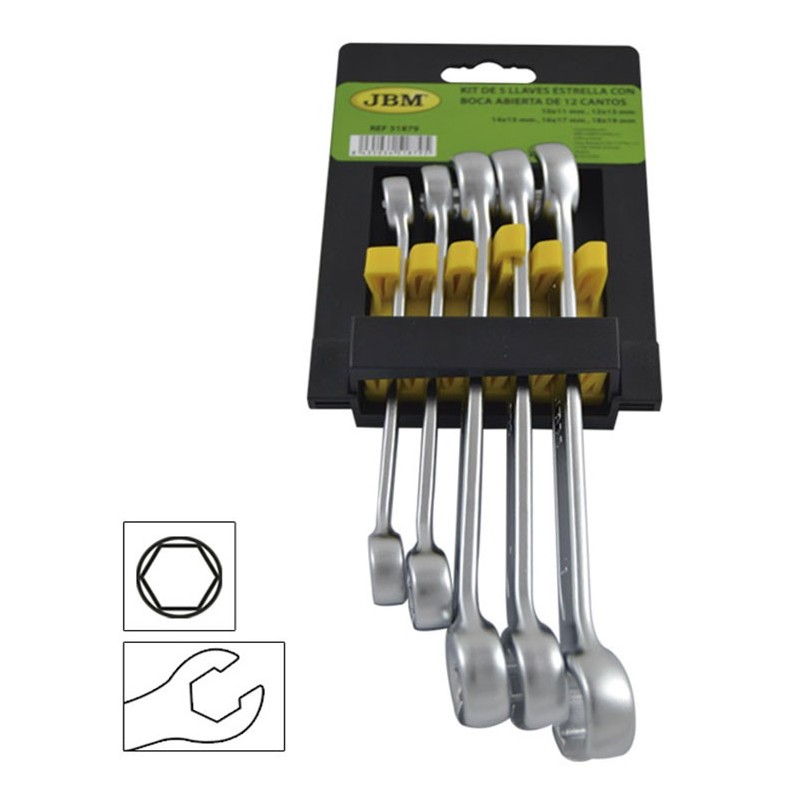 KIT LLAVE HEXAGONAL CON BOCA ABIERTA DE 6 CANTOS 51879