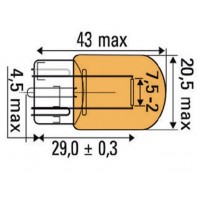 LÁMPARA OBN WEDGE 21W 12V T20 AMBAR 52863