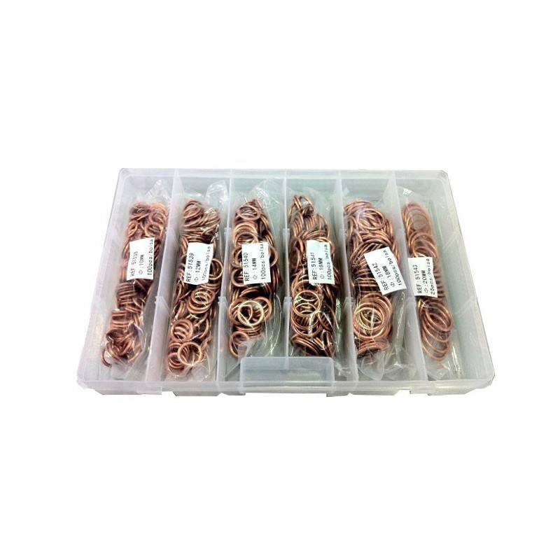 ESTUCHE DE ARANDELAS DE COBRE PARA TAPÓN DE CÁRTER 52163