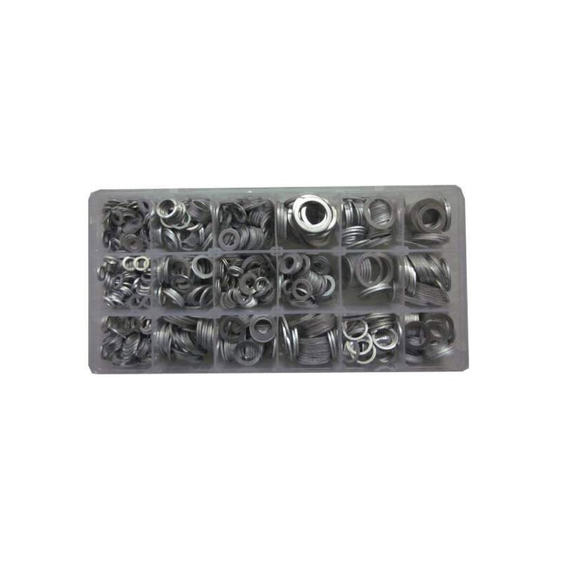 ESTUCHE DE ARANDELAS 18 ALUMINIO 900 PIEZAS 52031